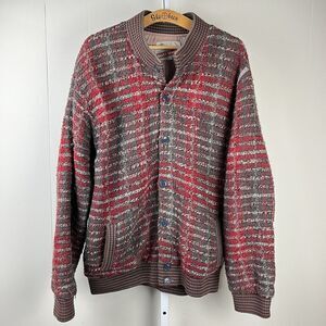 Vintage‎ Effetto Maglia Italy Loli Wolf Sweater Jacket Mens Large Mohair Blend